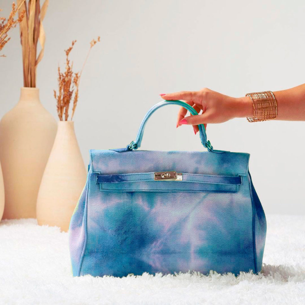 Sac Sarah H36 bleu Tie and Dye Luna Sarah Marrakech