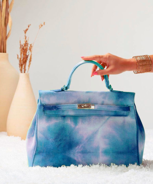 Sac Sarah H36 bleu Tie and Dye Luna Sarah Marrakech