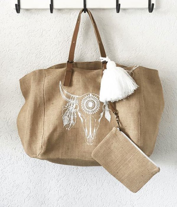 Cabas souple Collection toile de jute Luna Sarah Marrakech