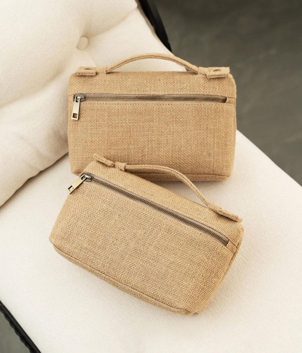 Pochette Maissa en toile de jute naturelle Luna Sarah Marrakech